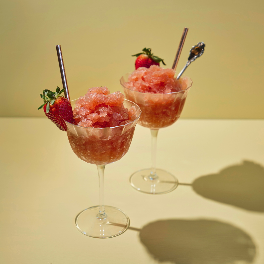 Strawberry, Tarragon & Prosecco Granita