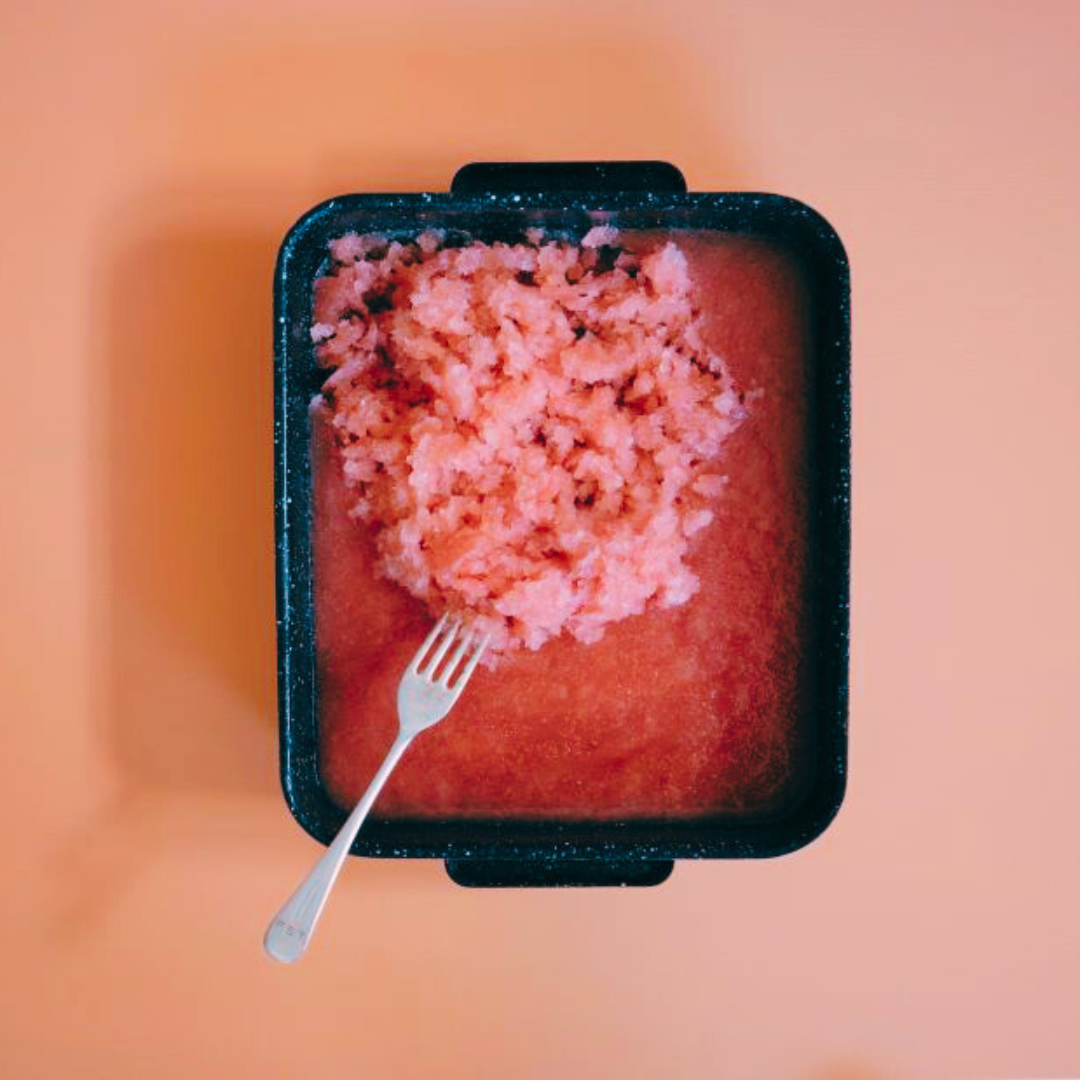 strawberry, tarragon & prosecco granita